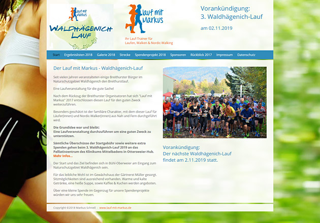Lauf mit Markus - Waldhägenich-Lauf Vereinswebseite- individuell gestaltete Vereinshomepage mit CMS und Responsive