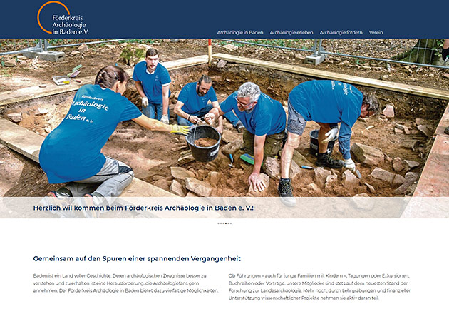 Förderkreis Archäologie in Baden e. V. Heidelberg - Vereinswebseite- individuell gestaltete Vereinshomepage mit CMS und Responsive