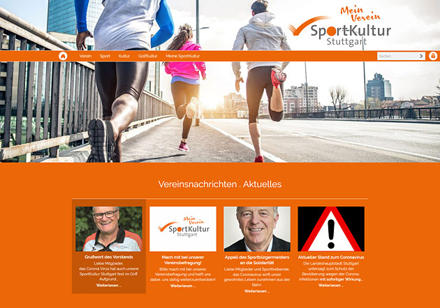 SportKultur Stuttgart Vereinswebseite - individuell gestaltete Vereinshomepage mit CMS