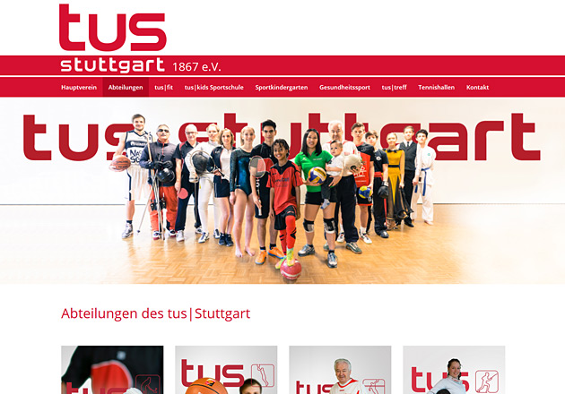 tus Stuttgart Vereinswebseite - individuell gestaltete Vereinshomepage mit CMS